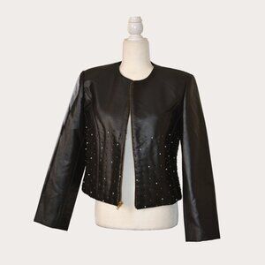 Custom Made Black Beaded Jacket – Pearl & Bead Detail